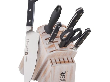 Zwilling Pro 7-pc Knife Block Set - Rustic White For Cheap