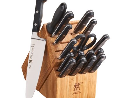 Zwilling Professional S 18-Piece Knife Block Set, Chef Knife, Serrated Utility Knife, Steak Knife Set, Black Online Hot Sale