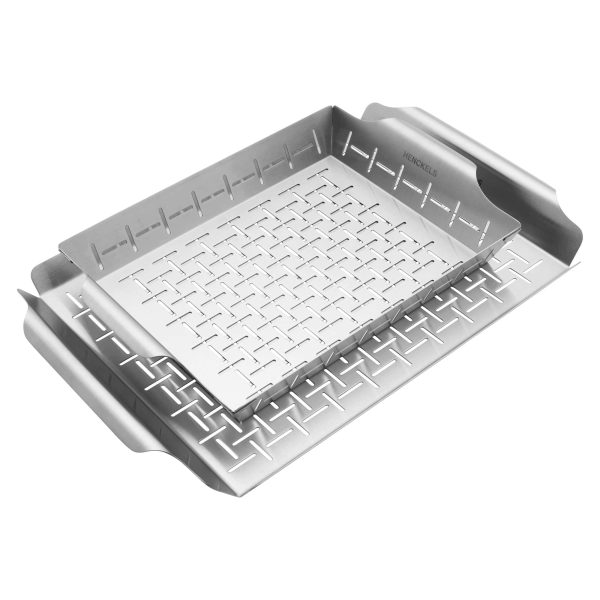 Henckels BBQ 2-pc Stainless Steel Grill Topper And Basket Set Cheap